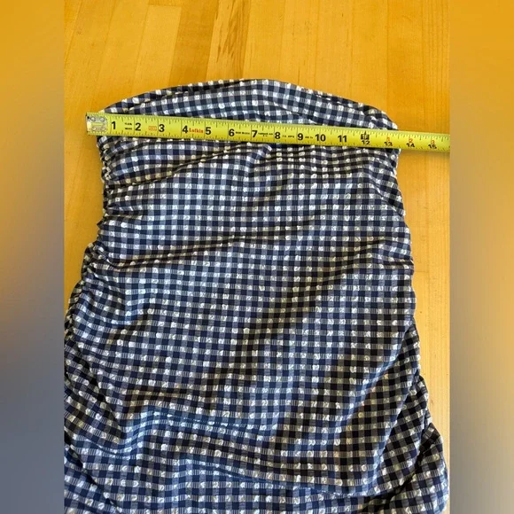 J. Crew ๐๏ธ Blue & White Gingham Retro Style beach swimsuit bathing suit skirt 6 - Picture 10 of 12